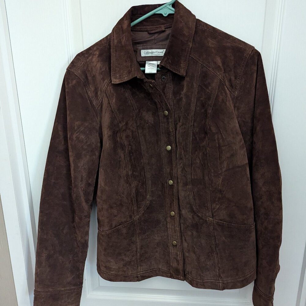 Leather jacket with buttons